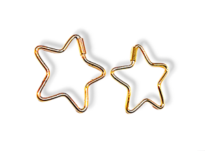 עגילי כוכב עשויים כסף 925 מצופים זהב 18k ללא ניקל